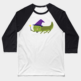 Little green lizard wizard Baseball T-Shirt